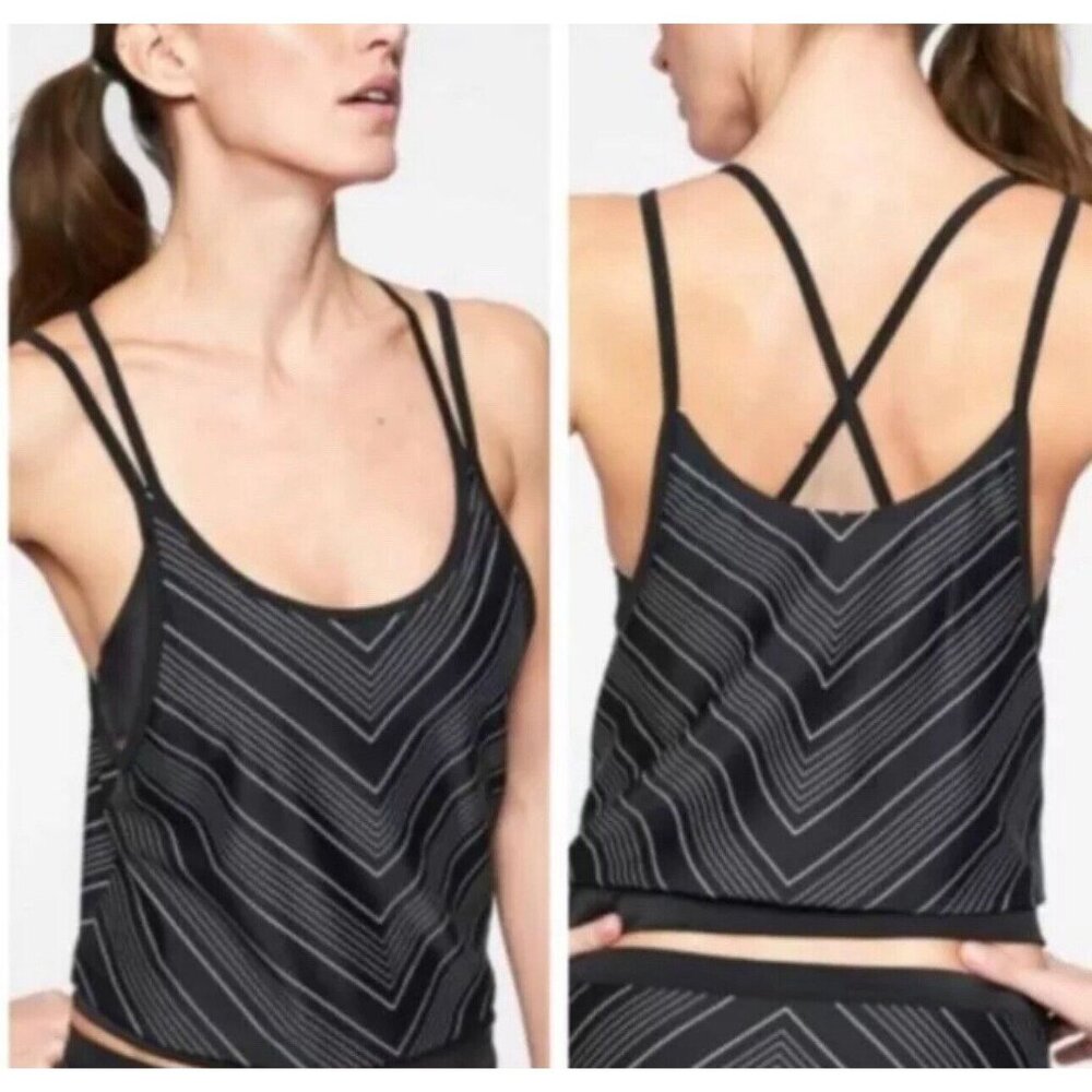 NWT Athleta 38 B / C Chevron Blousy Tankini Top Swim Top Swimsuit Top - Picture 1 of 9